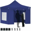 VOUNOT 3x3m Heavy Duty Gazebo With 4 Sides, Pop Up Gazebo Fully Waterproof Party Tent With Roller Bag And Leg Weights, Blue 2 VOUNOT 3x3m Heavy Duty Gazebo With 4 Sides, Pop Up Gazebo Fully Waterproof Party Tent With Roller Bag And Leg Weights, Blue -Outdoor Furniture Store 81169928 1