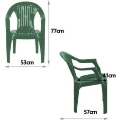 Simpa Solana Plastic Garden Chairs (Set Of 4) - GREEN -Outdoor Furniture Store 81946588 5