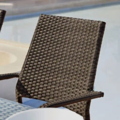 Furniturebox Antigua Modern Outdoor Brown PE Rattan 6 Seat Dining Set With Rectangular Table And 6 Chairs For Gardens And Patios -Outdoor Furniture Store 82115294 4