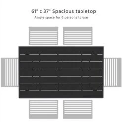 Yaheetech Patio Outdoor Dining Bistro Table With Umbrella Hole, Black -Outdoor Furniture Store 82130742 4