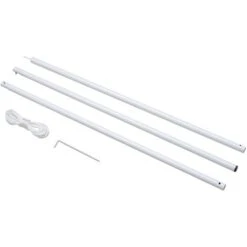 Outsunny 3(m) Awning Sail Shade Canopy Pole Kit Adjustable Pole W/ Rope Metal
