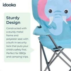 Kids Folding Deck Chair Elephant Animal Design Camping Outdoor Garden Summer -Outdoor Furniture Store 82736947 4