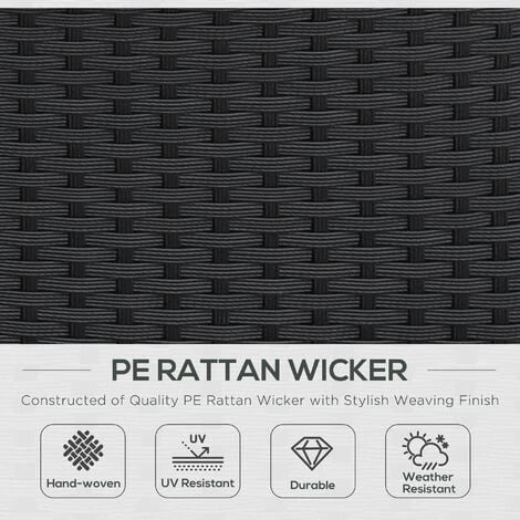 Outsunny Garden Daybed W/ Cushioned Round Sofa Bed Conversation Furnitur Set 6 Outsunny Garden Daybed W/ Cushioned Round Sofa Bed Conversation Furnitur Set - Image 4