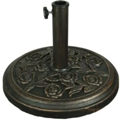 Floral Parasol Base Cast Iron Heavy Duty Umbrella Patio Garden Sunshade Holder