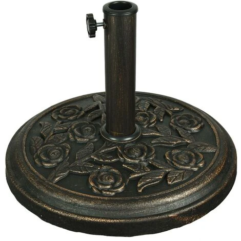 Floral Parasol Base Cast Iron Heavy Duty Umbrella Patio Garden Sunshade Holder 3 Floral Parasol Base Cast Iron Heavy Duty Umbrella Patio Garden Sunshade Holder