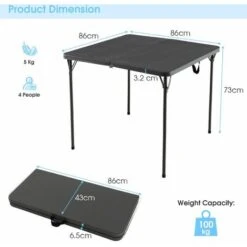 Outdoor Folding Camping Table Portable Lightweight Picnic Camp Table With Handle -Outdoor Furniture Store 83910269 2