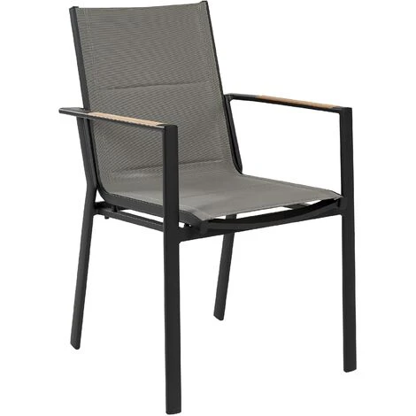 Set Of 6 Outdoor Garden Dining Chairs Black Aluminium Synthetic Material Cushions Busseto 6 Set Of 6 Outdoor Garden Dining Chairs Black Aluminium Synthetic Material Cushions Busseto - Image 4