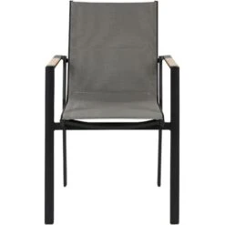 Set Of 6 Outdoor Garden Dining Chairs Black Aluminium Synthetic Material Cushions Busseto 11 Set Of 6 Outdoor Garden Dining Chairs Black Aluminium Synthetic Material Cushions Busseto -Outdoor Furniture Store 83938271 5