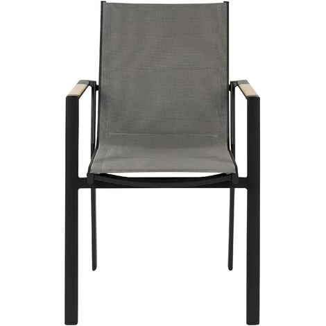 Set Of 6 Outdoor Garden Dining Chairs Black Aluminium Synthetic Material Cushions Busseto 7 Set Of 6 Outdoor Garden Dining Chairs Black Aluminium Synthetic Material Cushions Busseto - Image 5