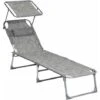 Songmics Sun Lounger, Sunbed, Reclining Sun Chair, With Headrest, Adjustable Backrest, Sunshade, Lightweight, Foldable, 53 X 193 X 29.5 Cm, Load Capacity 150 Kg, For Garden, Greige GCB19T -Outdoor Furniture Store 8466769 1