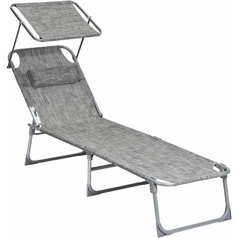 Songmics Sun Lounger, Sunbed, Reclining Sun Chair, With Headrest, Adjustable Backrest, Sunshade, Lightweight, Foldable, 53 X 193 X 29.5 Cm, Load Capacity 150 Kg, For Garden, Greige GCB19T 3 Songmics Sun Lounger, Sunbed, Reclining Sun Chair, With Headrest, Adjustable Backrest, Sunshade, Lightweight, Foldable, 53 X 193 X 29.5 Cm, Load Capacity 150 Kg, For Garden, Greige GCB19T