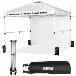 3M X 3M Pop Up Commercial Gazebo Outdoor Rolling Instant Canopy Tent W/ Sidewall