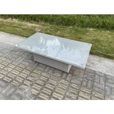 Fimous U Shape Lounge Rattan Garden Furniture Set Adjustable Rising Lifting Table Dining Set With Side Coffee Tea Table Stool 6 Fimous U Shape Lounge Rattan Garden Furniture Set Adjustable Rising Lifting Table Dining Set With Side Coffee Tea Table Stool - Image 4