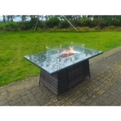 Fimous Dark Grey Mixed Rattan Fire Pit Table Dining Table Gas Heater Burner Garden Furniture Accessory Patio 9 Fimous Dark Grey Mixed Rattan Fire Pit Table Dining Table Gas Heater Burner Garden Furniture Accessory Patio -Outdoor Furniture Store 84871008 4