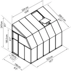 Palram - Canopia Sun Room 2 X 3 Lean To Conservatory / Veranda / Sunroom -Outdoor Furniture Store 8510328 5