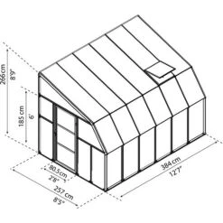 Palram - Canopia Sun Room 2.5 X 3.5 Lean To Conservatory / Veranda / Sunroom -Outdoor Furniture Store 8510332 5
