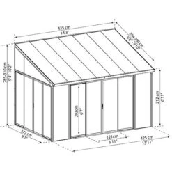 Palram - Canopia SanRemo 3 X 4 Lean To Conservatory / Veranda / Sunroom -Outdoor Furniture Store 8510409 5