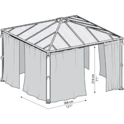 Palram - Canopia Palermo - Curtain Set For 3 - 4 M. Garden Gazebo 11 Palram - Canopia Palermo - Curtain Set For 3 - 4 M. Garden Gazebo -Outdoor Furniture Store 8510414 5