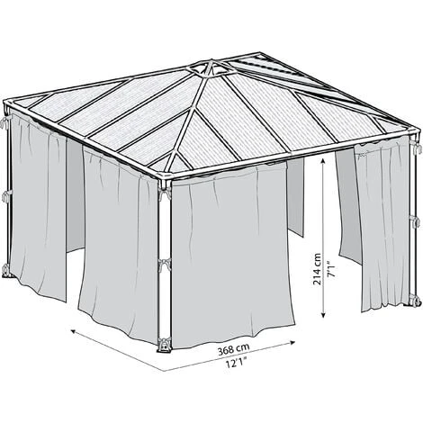 Palram - Canopia Palermo - Curtain Set For 3 - 4 M. Garden Gazebo 7 Palram - Canopia Palermo - Curtain Set For 3 - 4 M. Garden Gazebo - Image 5