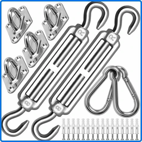 GTA Heavy Duty M8 Shade Sail Fixing Kit 304 Stainless Steel Triangle & Square Canopy Fixing Kit Accessory Kit 3 GTA Heavy Duty M8 Shade Sail Fixing Kit 304 Stainless Steel Triangle & Square Canopy Fixing Kit Accessory Kit