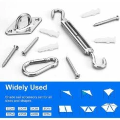 GTA Heavy Duty M8 Shade Sail Fixing Kit 304 Stainless Steel Triangle & Square Canopy Fixing Kit Accessory Kit 11 GTA Heavy Duty M8 Shade Sail Fixing Kit 304 Stainless Steel Triangle & Square Canopy Fixing Kit Accessory Kit -Outdoor Furniture Store 85324467 5