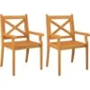 Outdoor Dining Chairs 2 Pcs Solid Wood Acacia VidaXL -Outdoor Furniture Store 85745993 1
