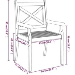 Outdoor Dining Chairs 2 Pcs Solid Wood Acacia VidaXL 9 Outdoor Dining Chairs 2 Pcs Solid Wood Acacia VidaXL -Outdoor Furniture Store 85745993 3