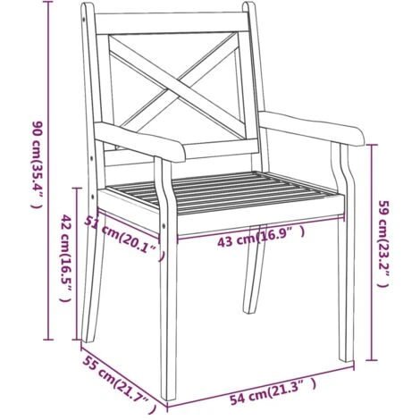 Outdoor Dining Chairs 2 Pcs Solid Wood Acacia VidaXL 5 Outdoor Dining Chairs 2 Pcs Solid Wood Acacia VidaXL - Image 3