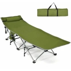 Portable Folding Camping Cot Steel Frame Single Person Military Sleeping Bed