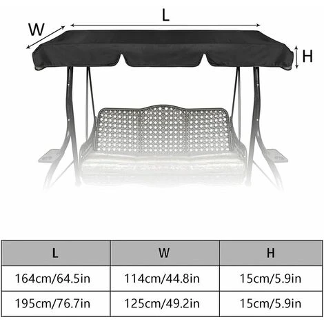 Replacement Canopy For Swing Seat,Waterproof Resistant Swing Canopy Outdoor Cover,UV Protection Patio Hammock Cover Swing Chair Top Cover Roof For Garden/Outdoor (16411415cm) 4 Replacement Canopy For Swing Seat,Waterproof Resistant Swing Canopy Outdoor Cover,UV Protection Patio Hammock Cover Swing Chair Top Cover Roof For Garden/Outdoor (16411415cm) - Image 2