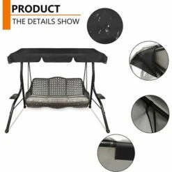 Replacement Canopy For Swing Seat,Waterproof Resistant Swing Canopy Outdoor Cover,UV Protection Patio Hammock Cover Swing Chair Top Cover Roof For Garden/Outdoor (16411415cm) 9 Replacement Canopy For Swing Seat,Waterproof Resistant Swing Canopy Outdoor Cover,UV Protection Patio Hammock Cover Swing Chair Top Cover Roof For Garden/Outdoor (16411415cm) -Outdoor Furniture Store 85876985 3