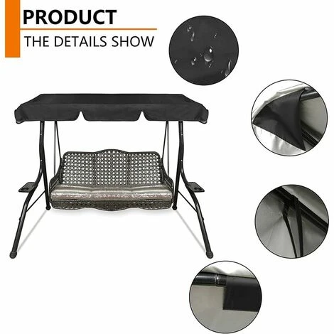 Replacement Canopy For Swing Seat,Waterproof Resistant Swing Canopy Outdoor Cover,UV Protection Patio Hammock Cover Swing Chair Top Cover Roof For Garden/Outdoor (16411415cm) 5 Replacement Canopy For Swing Seat,Waterproof Resistant Swing Canopy Outdoor Cover,UV Protection Patio Hammock Cover Swing Chair Top Cover Roof For Garden/Outdoor (16411415cm) - Image 3