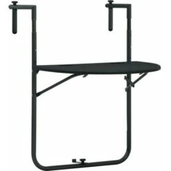 GTA Balcony Table Black 60x64x83.5 Cm Plastic Rattan Look