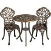 Yaheetech 3 Piece Patio Bistro Table Set, Bronze -Outdoor Furniture Store 86523511 1