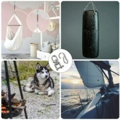 M8 Swing Hook 304 Stainless Steel + 2 M8 Swing Carabiner For Chair Hammock Swing Hanging Sandbag Climbing Rope Load Capacity Up To 300Kg (M8 Type OX) -Outdoor Furniture Store 86546583 5