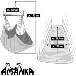 AMANKA Hammock Seat 2 People 150Kg XXL Swinging Cloth Chair 100% Cotton 185x130cm Hanging Fabric Swing Incl Swivel 360° Fuchsia -Outdoor Furniture Store 86549392 5