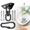 Hanging Chair Ceiling Hook 360° Rotating Swing Suspension Hooks With Screws For Concrete Wood Playground Porch Trapeze Seat Yoga 2 Hanging Chair Ceiling Hook 360° Rotating Swing Suspension Hooks With Screws For Concrete Wood Playground Porch Trapeze Seat Yoga -Outdoor Furniture Store 86608223 1