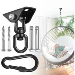 Hanging Chair Ceiling Hook 360° Rotating Swing Suspension Hooks With Screws For Concrete Wood Playground Porch Trapeze Seat Yoga