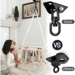 Hanging Chair Ceiling Hook 360° Rotating Swing Suspension Hooks With Screws For Concrete Wood Playground Porch Trapeze Seat Yoga 8 Hanging Chair Ceiling Hook 360° Rotating Swing Suspension Hooks With Screws For Concrete Wood Playground Porch Trapeze Seat Yoga -Outdoor Furniture Store 86608223 3
