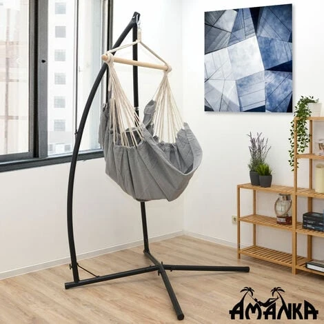 AMANKA Support To Hang A Suspended Rocking Chair Black Steel Stand 215cm In Height Max Weight 120Kg For Indoor And Outdoor 5 AMANKA Support To Hang A Suspended Rocking Chair Black Steel Stand 215cm In Height Max Weight 120Kg For Indoor And Outdoor - Image 3