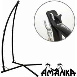 AMANKA Support To Hang A Suspended Rocking Chair Black Steel Stand 215cm In Height Max Weight 120Kg For Indoor And Outdoor 10 AMANKA Support To Hang A Suspended Rocking Chair Black Steel Stand 215cm In Height Max Weight 120Kg For Indoor And Outdoor -Outdoor Furniture Store 86609445 4