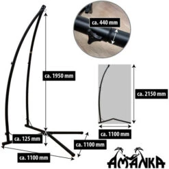 AMANKA Support To Hang A Suspended Rocking Chair Black Steel Stand 215cm In Height Max Weight 120Kg For Indoor And Outdoor 11 AMANKA Support To Hang A Suspended Rocking Chair Black Steel Stand 215cm In Height Max Weight 120Kg For Indoor And Outdoor -Outdoor Furniture Store 86609445 5