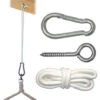 Fastening Kit For Hanging Chairs Suspended Swing Chair Hanging Hammock Chair Made Of Sturdy Metal Incl. Carabiner Eyebolt Rope Weight Bearing Capacity Ca 160 Kg -Outdoor Furniture Store 86609456 1