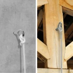 Fastening Kit For Hanging Chairs Suspended Swing Chair Hanging Hammock Chair Made Of Sturdy Metal Incl. Carabiner Eyebolt Rope Weight Bearing Capacity Ca 160 Kg -Outdoor Furniture Store 86609456 3