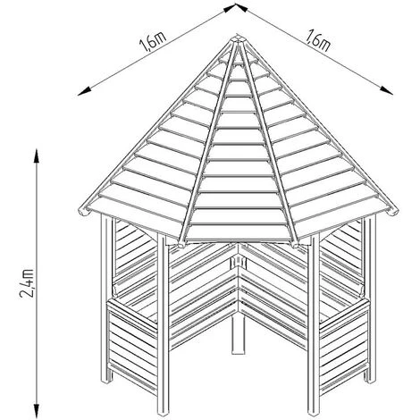 8' X 5' (2.33x1.41m) Forest Tatton Corner Arbour Seat 4 8' X 5' (2.33x1.41m) Forest Tatton Corner Arbour Seat - Image 2