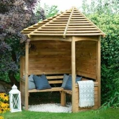 8' X 5' (2.33x1.41m) Forest Tatton Corner Arbour Seat 9 8' X 5' (2.33x1.41m) Forest Tatton Corner Arbour Seat -Outdoor Furniture Store 8768456 3