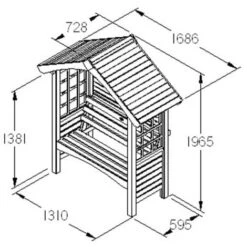 6' X 2' Forest Pressure Treated Camellia Arbour (1.70x0.73m) -Outdoor Furniture Store 8768474 3