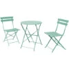 Grand Patio Bistro Set 3 Pieces, Rust-Resistant 2 Chairs And 1 Table, Sturdy Steel Frame, Foldable Garden Furniture Set (Mint Green) 2 Grand Patio Bistro Set 3 Pieces, Rust-Resistant 2 Chairs And 1 Table, Sturdy Steel Frame, Foldable Garden Furniture Set (Mint Green) -Outdoor Furniture Store 87813904 1