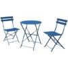 Grand Patio Bistro Set 3 Pieces, Rust-Resistant 2 Chairs And 1 Table, Sturdy Steel Frame, Foldable Garden Furniture Set(Peacock Blue) -Outdoor Furniture Store 87813908 1
