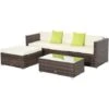 Outsunny 5 Pieces Rattan Sofa Set Wicker Sectional Cushion Patio Brown -Outdoor Furniture Store 8860963 1
